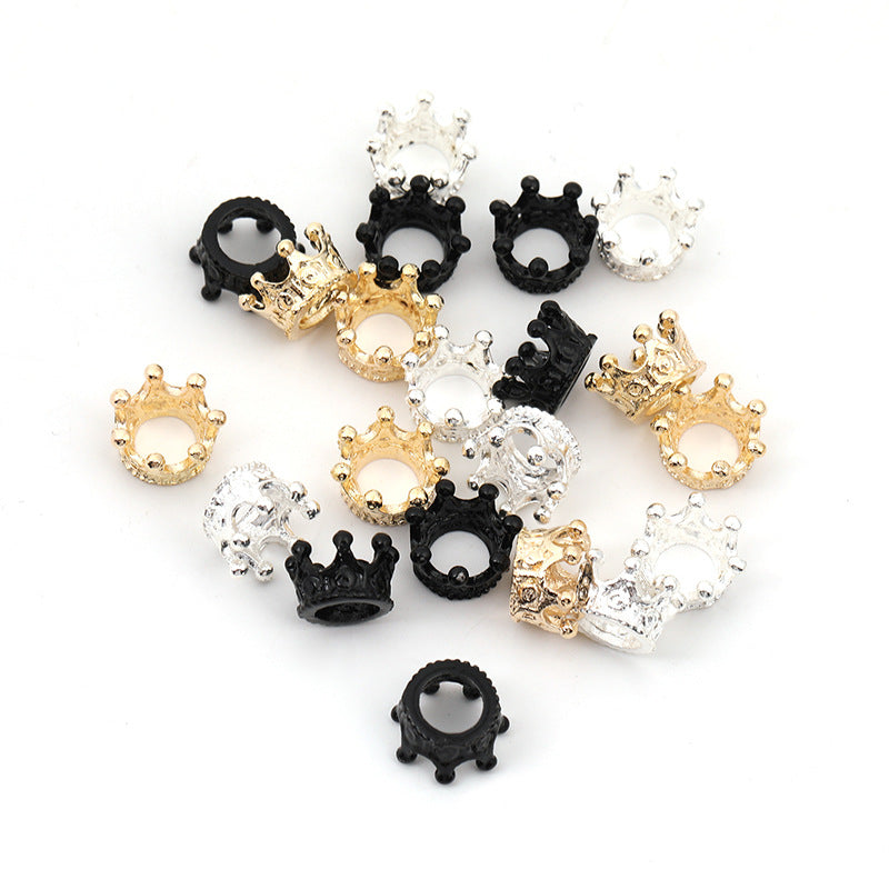 Wholesale 100pcs Three-dimensional Small Crown Beads Diy Alloy Jewelry Accessories Spacer